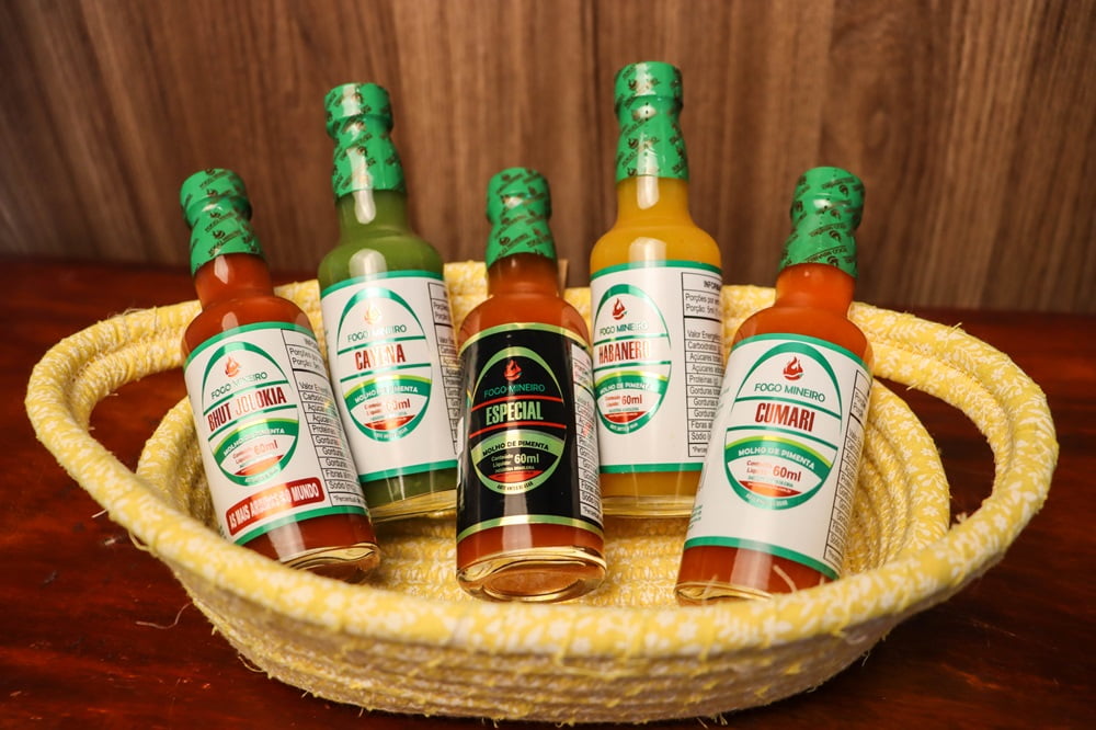 KIT MOLHO DE PIMENTA COM 5 VARIEDADES FOGO MINEIRO 6