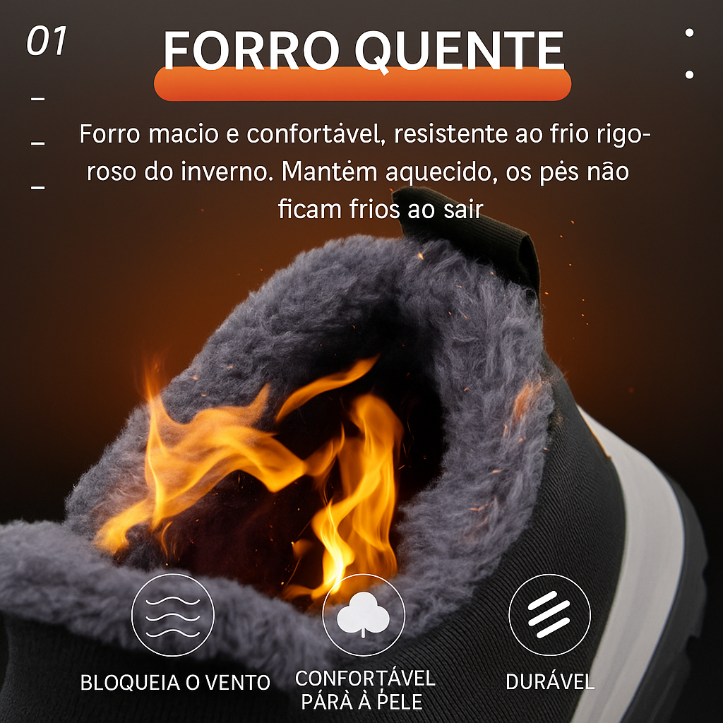 Kit Pantufa + Bota de Inverno Impermeável Unissex 12
