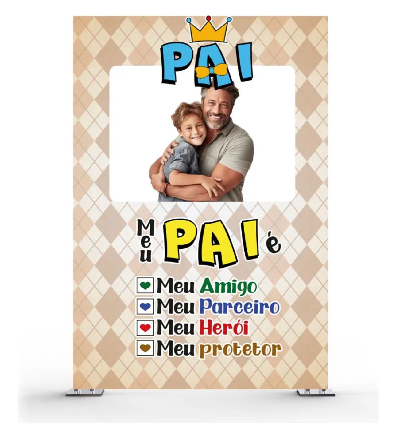 Estrutura mais painel Retangular Interativo Vazado – Dia dos Pais |  2