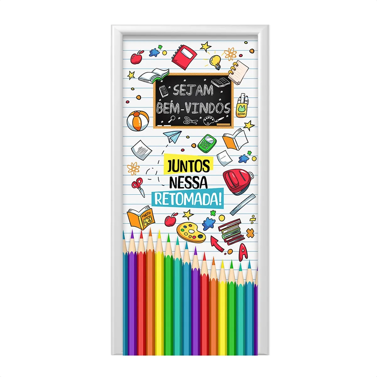 Capa De Porta Diversos Decoração Sublimado Tecido 1,00x2,10m 1