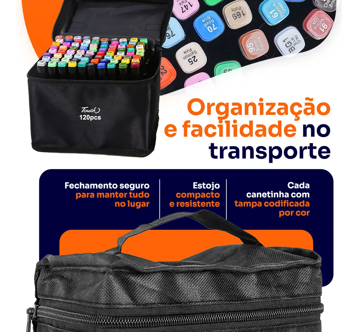 Kit Completo Bobbie Goods Premium - Livro Capa Dura + 120 Canetas Touch Dupla Ponta + Bolsa Organizadora 5