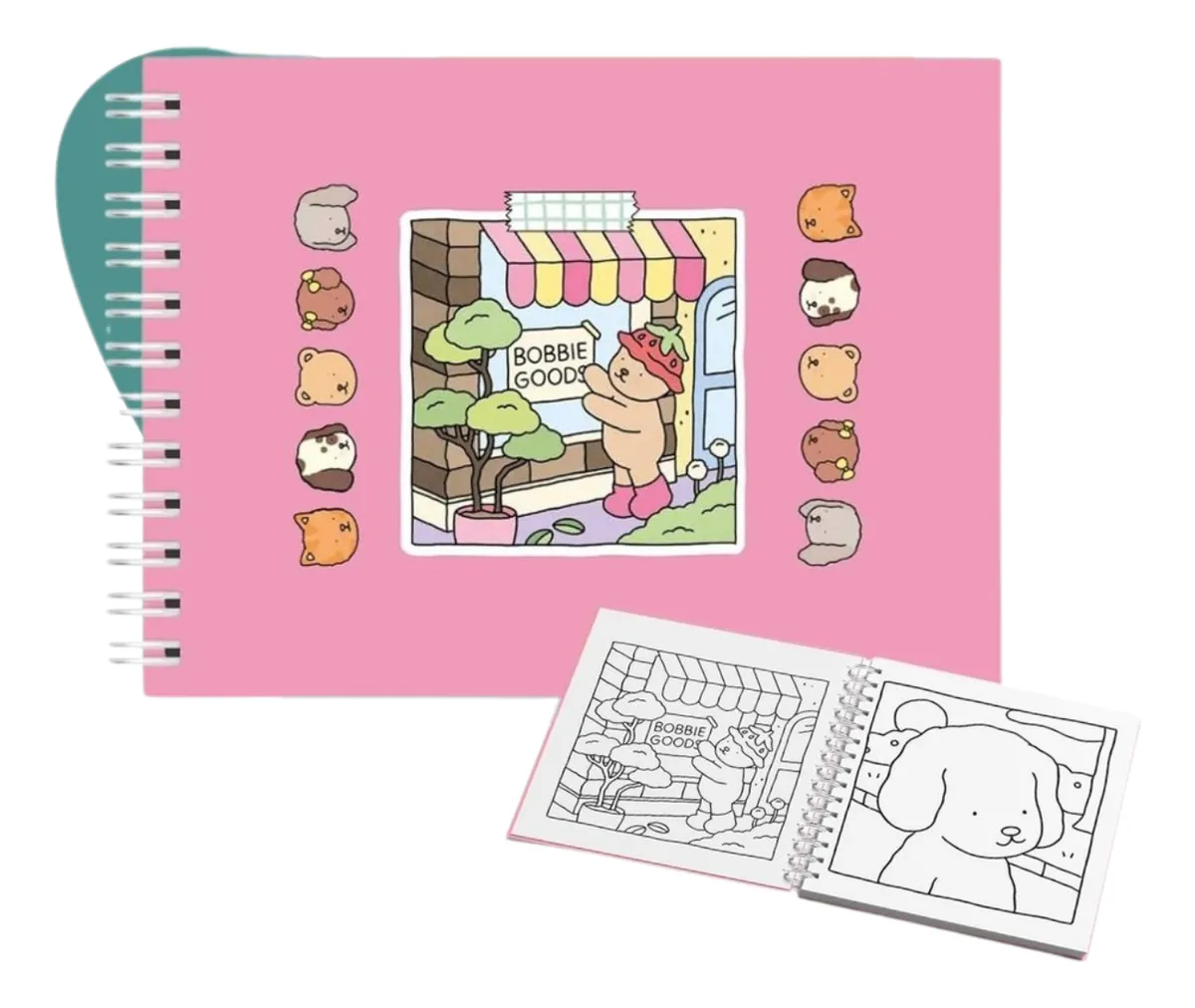Kit Bobbie Goods 80 Canetas Touch Ponta Dupla + Livro Colorir Capa Dura + Bolsa 3
