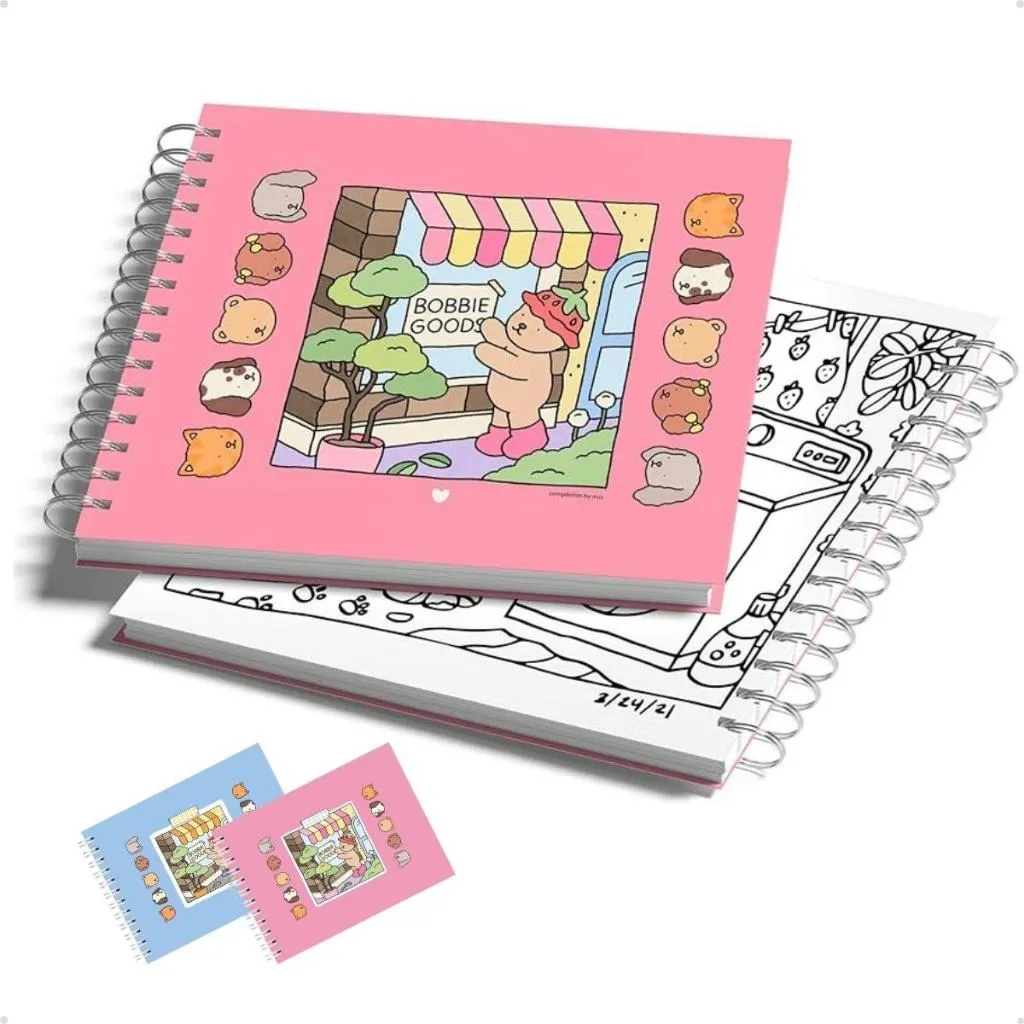 Kit Bobbie Goods 80 Canetas Touch Ponta Dupla + Livro Colorir Capa Dura + Bolsa 2