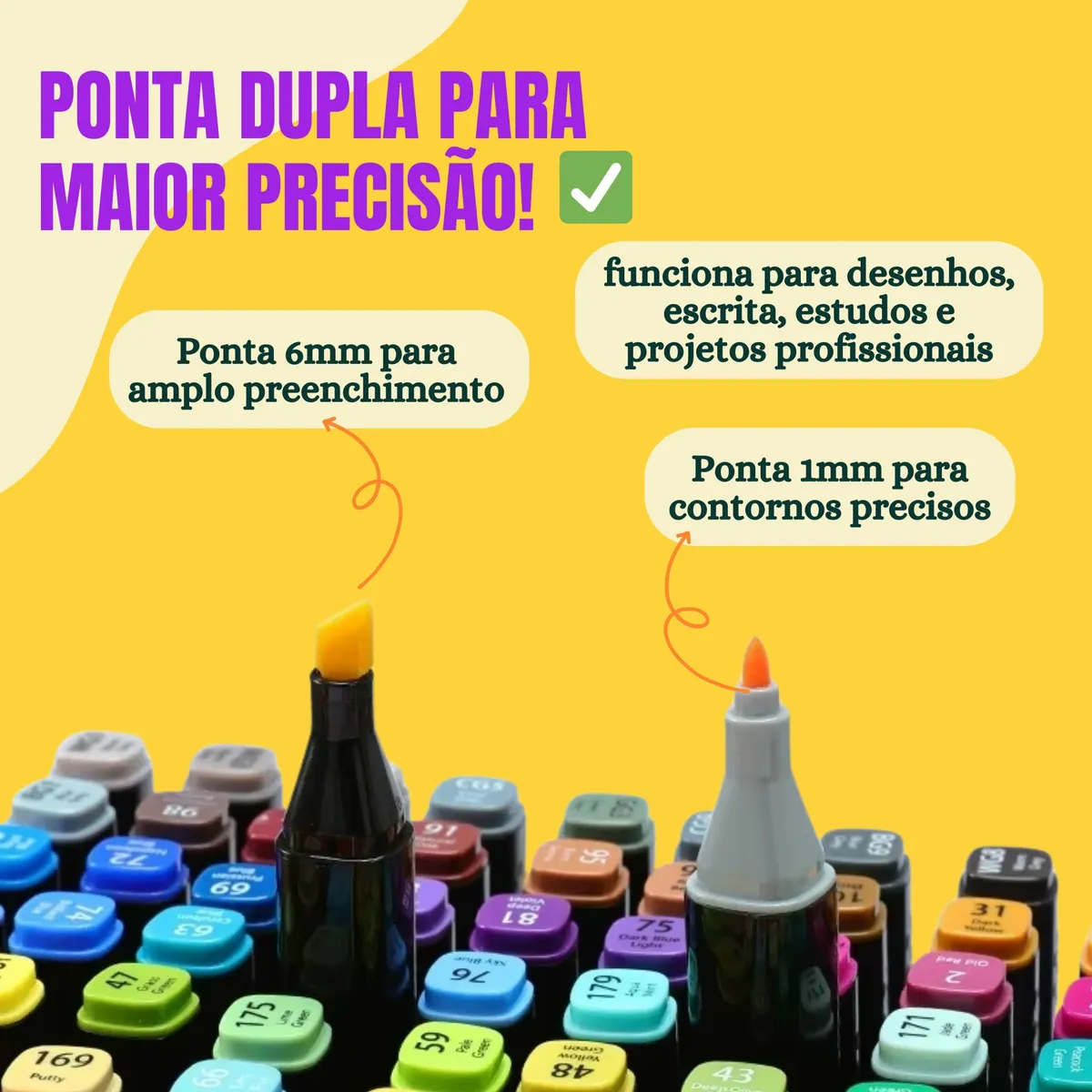 Conjunto Completo 262 Canetas Touch Marcador Permanente Ponta Dupla - Edição Master Artist 3