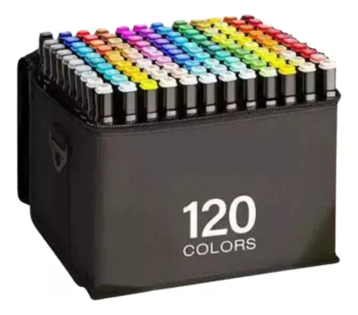Conjunto Completo 120 Canetas Touch Marcador Permanente Ponta Dupla - Edição Master Artist 2
