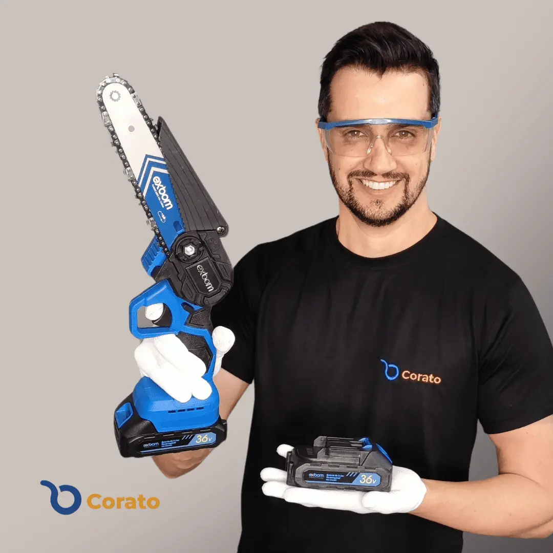 đ„KIT ATACADO COM 10 Motosserra ElĂ©trica a Bateria + BRINDES + FRETE GRĂTIS 5