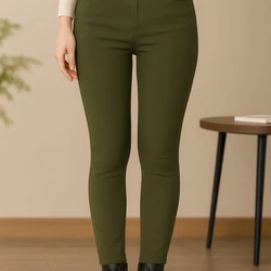 [Leve 5, Pague Só 3] Kit de Calças Femininas Skinny Liana de Cintura Alta em Veludo com Poliéster, Elastano & Spandex 5