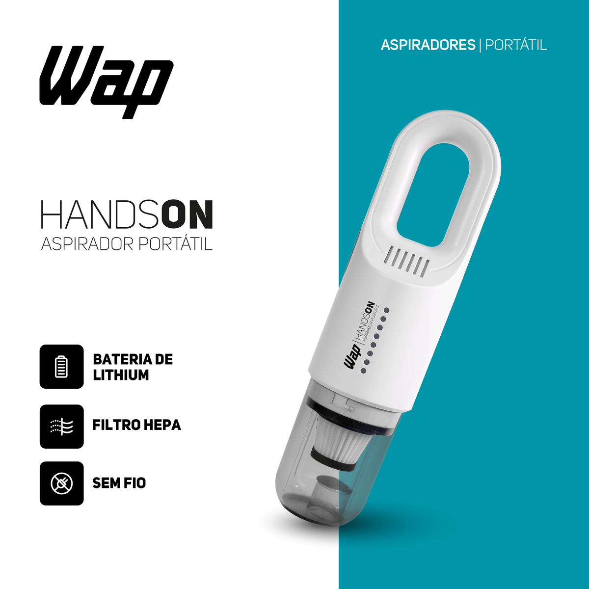 Aspirador de Pó Portátil a Bateria WAP Handson 2