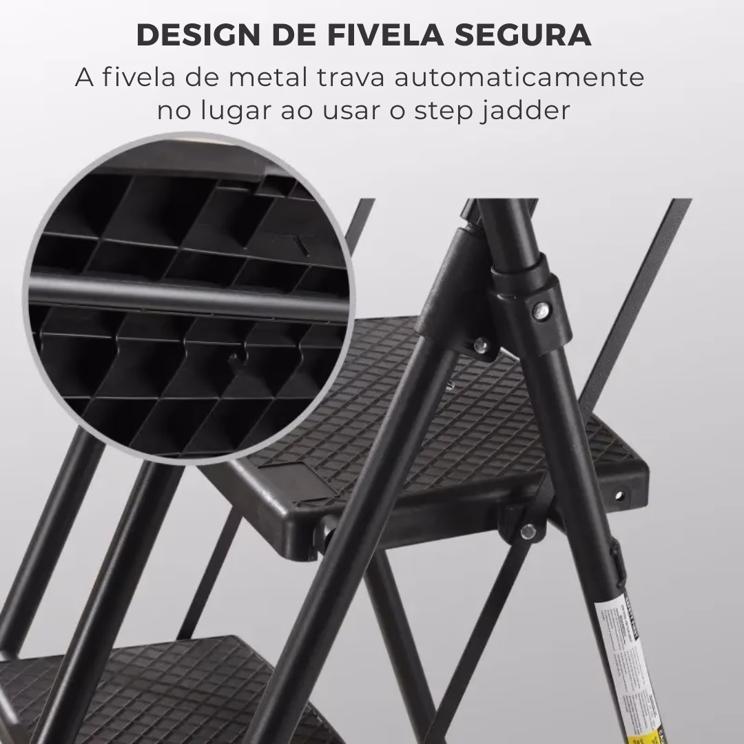 [Leve 2 Pague 1] Escada Evolut Antiderrapante, Segurança 100% Onde Usar + BRINDE: Bolsa MultiTarefa 3