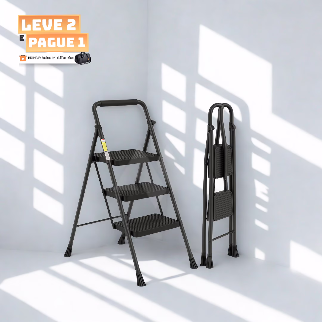 [Leve 2 Pague 1] Escada Evolut Antiderrapante, Segurança 100% Onde Usar + BRINDE: Bolsa MultiTarefa 5