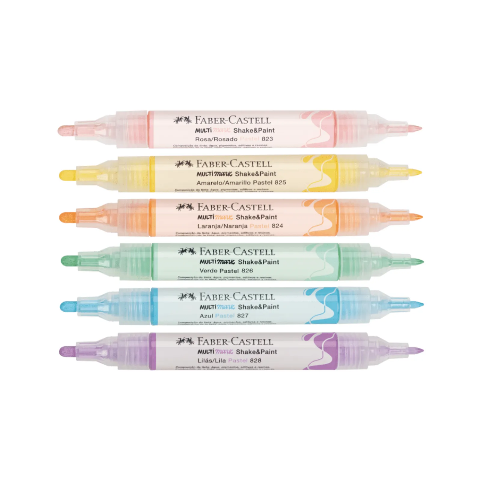 Marcadores MultiMark Multisuperfície Faber-Castell - 6 Cores Pastel 3