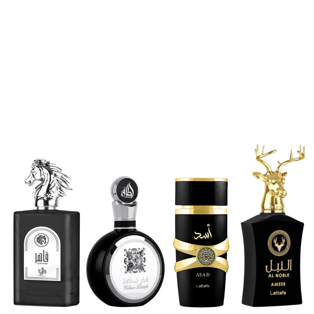Promoção Compre 1 leve 4 - Lattafa Fakhar, AL WATANIAH EQAAB e Assad Lattafa e Al Noble Safeer - Oferta Relâmpago- 100ml cada 1