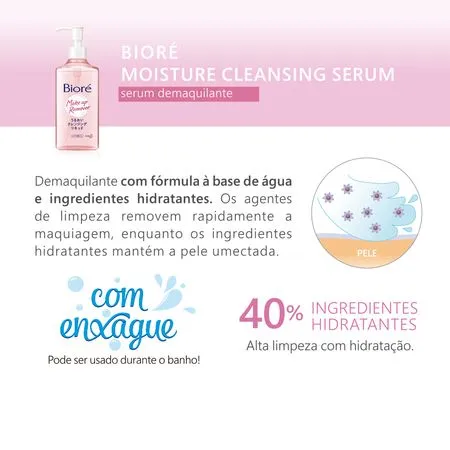 Bioré Moisture Cleansing Sérum - Óleo Demaquilante 230ml 4