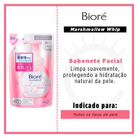 Refil Marshmallow Moist Bioré - Sabonete Facial 130ml 2