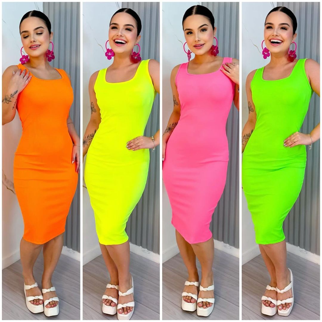 VESTIDO MIDI NÉON  1