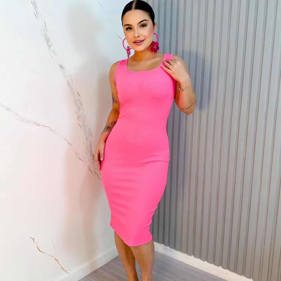 VESTIDO MIDI NÉON  4