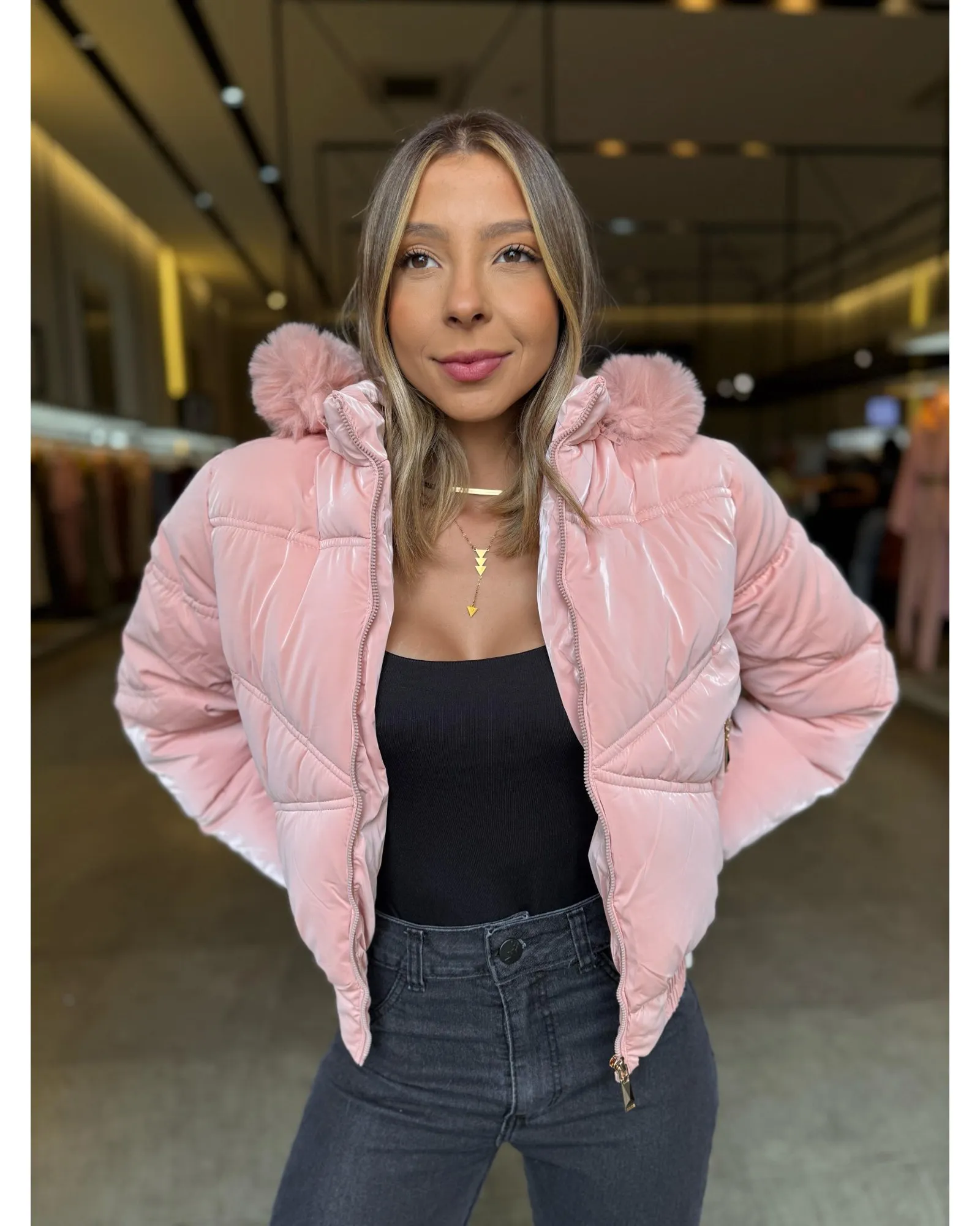 Jaqueta Puffer Rosa 1