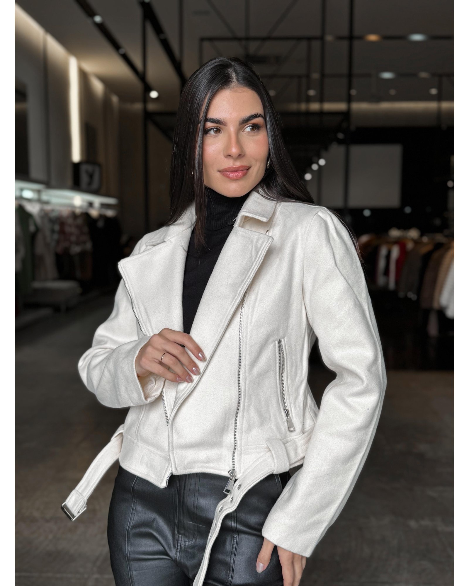 Jaqueta Fashion Lã Batida 1