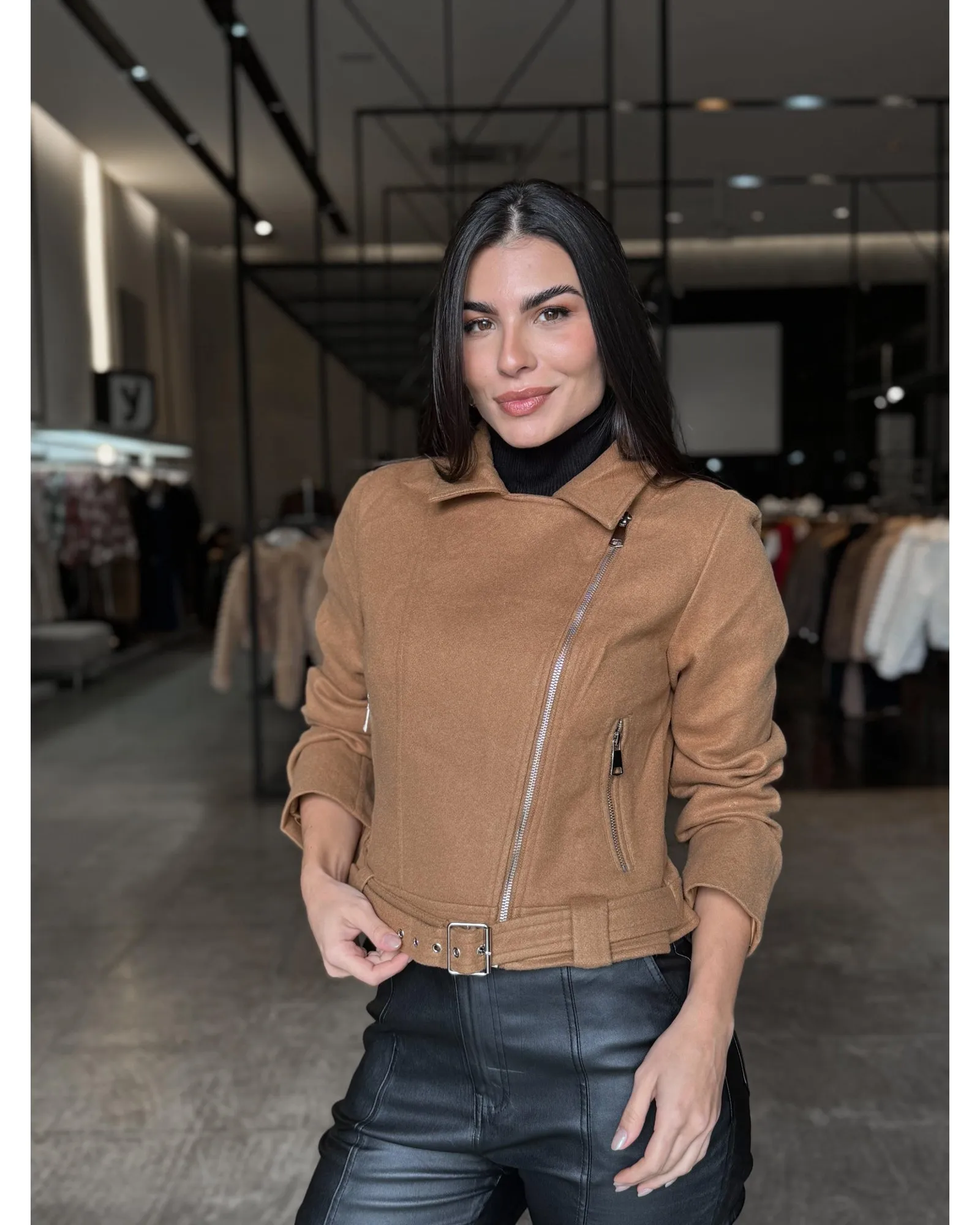 Jaqueta Fashion Lã Batida 2