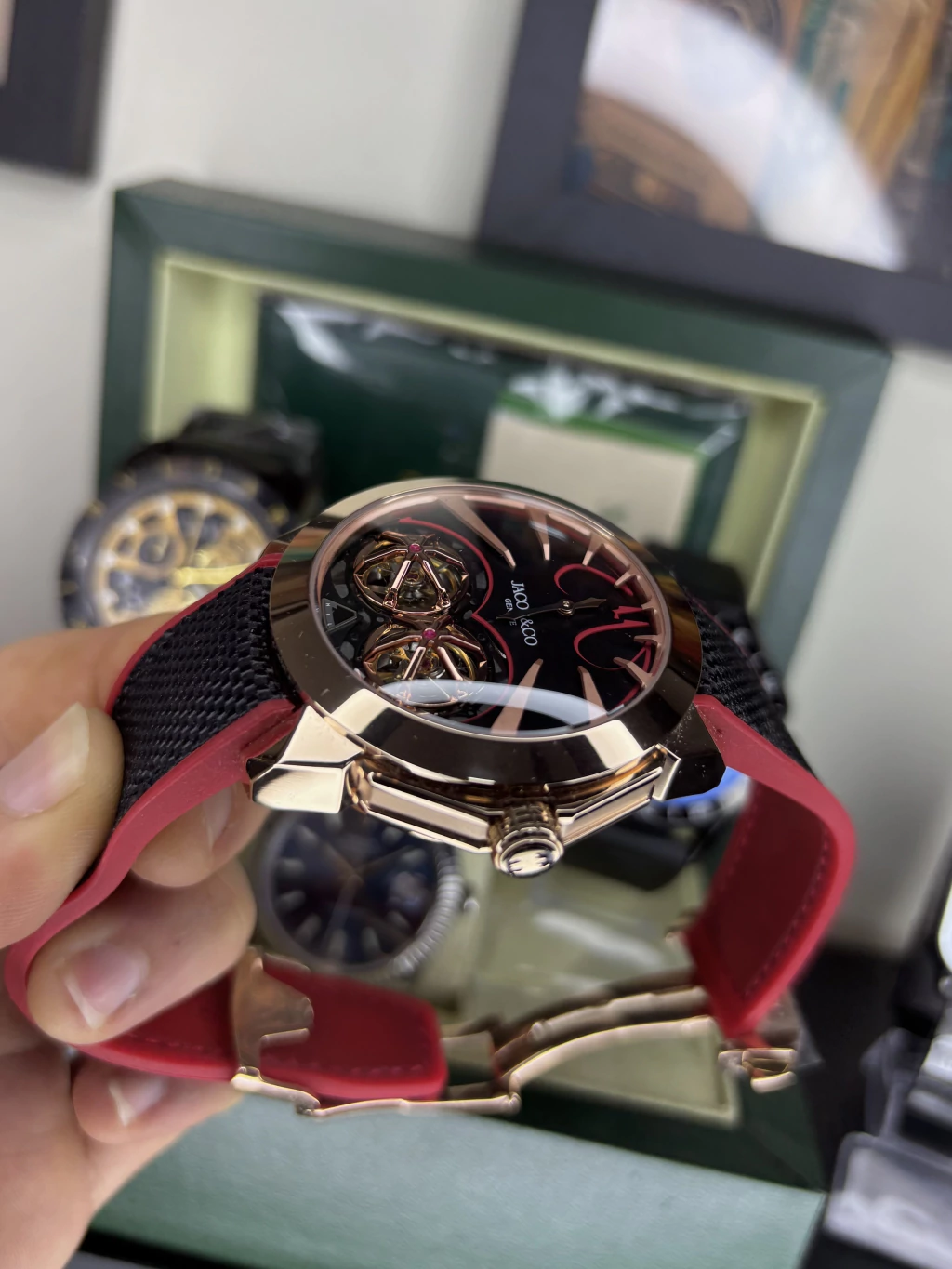 JACOB e COMPANY BATMAN VERMELHO ROSE 18K 45MM - A PROVA DÁGUA 100ATM 3