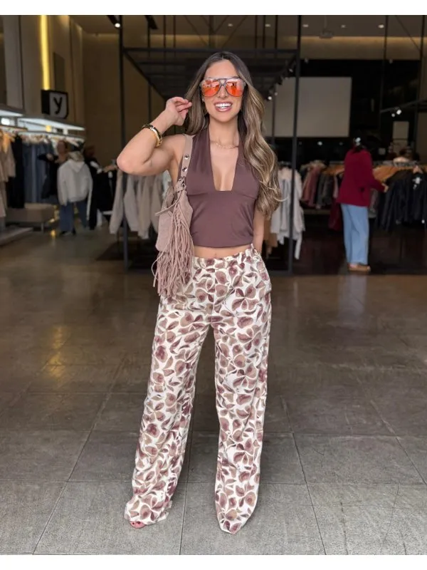 Calça Pantalona Estampada  3