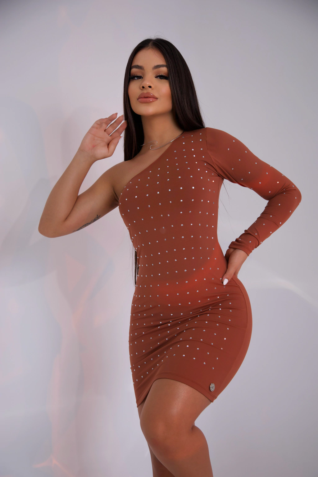 VESTIDO MANGA ÚNICA GLOW 8