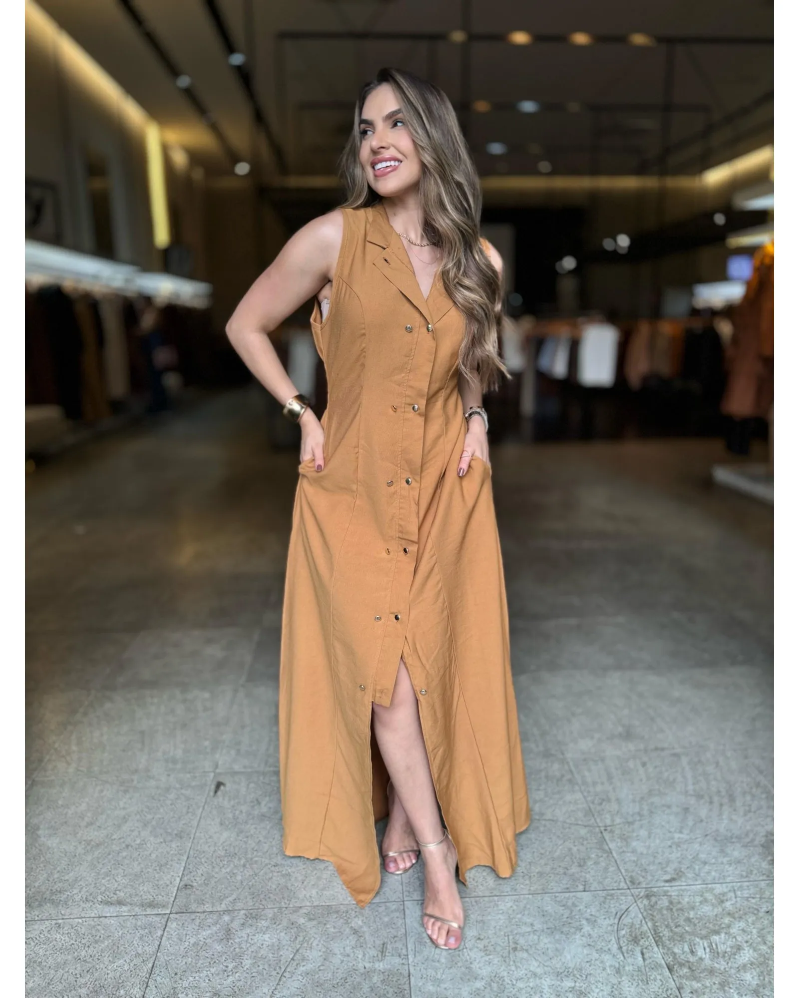 Vestido Longo Botões Cris  2