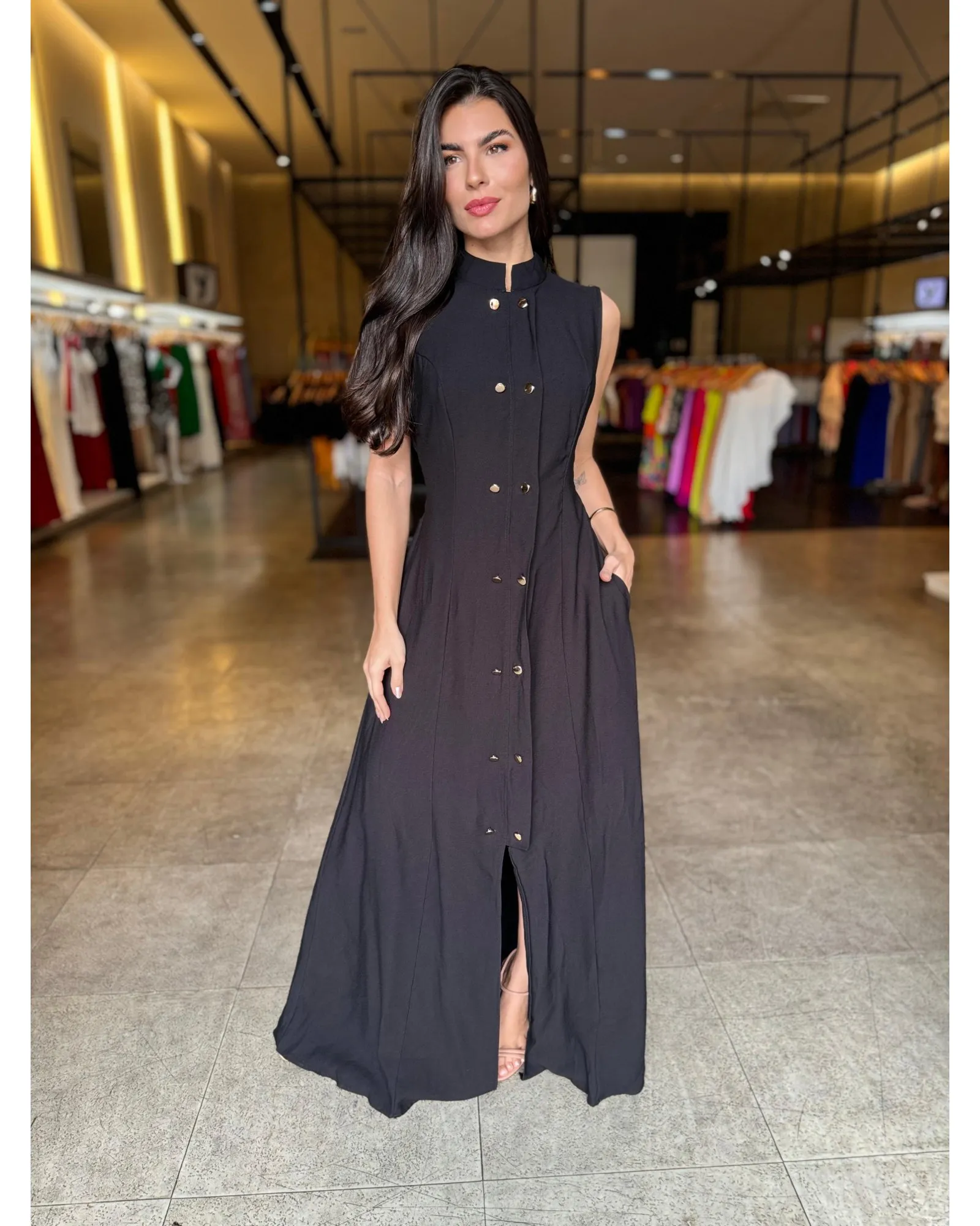 Vestido Longo Botões Cris  3