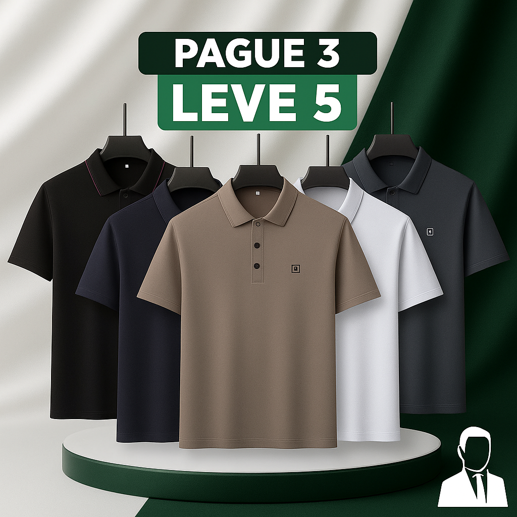[Leve 5, Pague 3] Camisa Polo Baron em Malha de Seda Gelo e Viscose Tecnológica (Não Amassa Nem Desbota!) 1