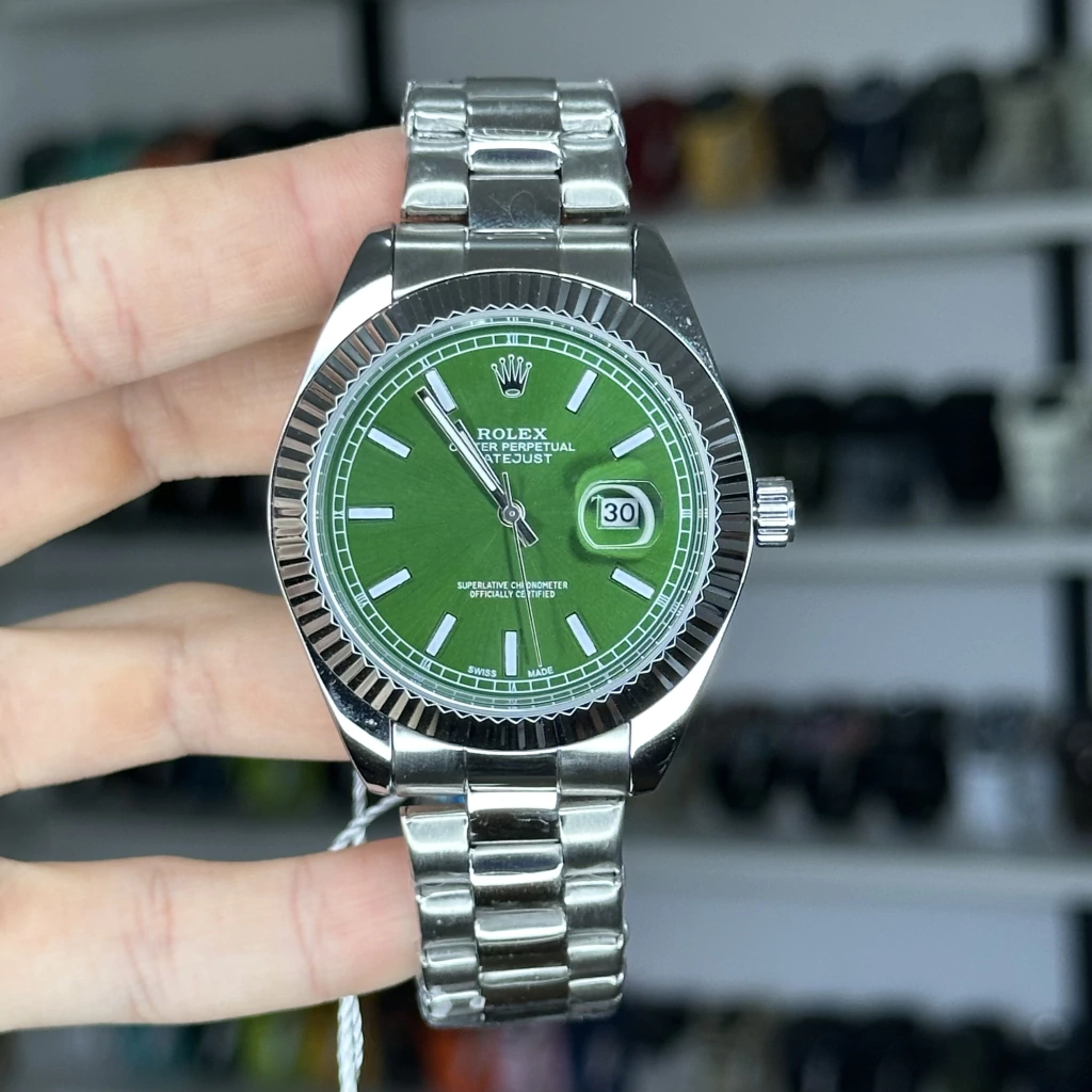 ROLEX DATEJUST VIDRO PRESIDENTE (PRATA/VERDE) 1