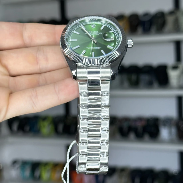 ROLEX DATEJUST VIDRO PRESIDENTE (PRATA/VERDE) 2