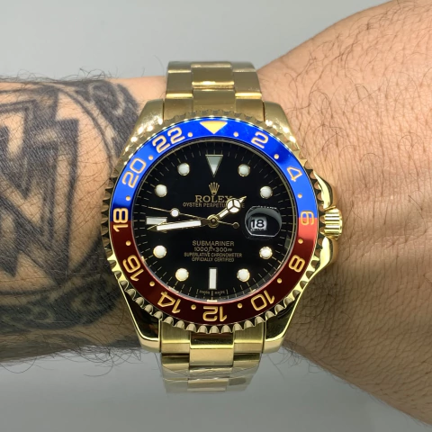 ROLEX GMT (DOURADO/AZUL/VERMELHO) 1