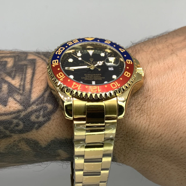 ROLEX GMT (DOURADO/AZUL/VERMELHO) 2