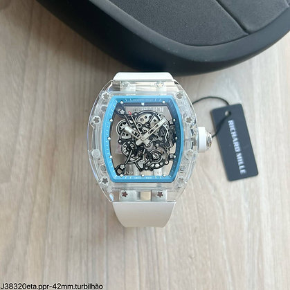 RELÓGIO RICHARD MILLE 055 WHITE TURBILHÃO ETA J38320 1