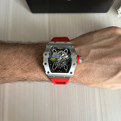 RICHARD MILLE PRATA VERMELHO 47MM 2