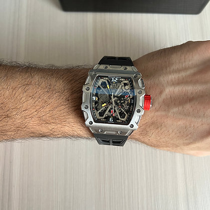 RICHARD MILLE PRATA VERMELHO 47MM 2