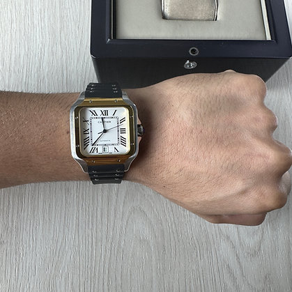CARTIER SANTOS PRATA PRATA DOURADO 40MM X 47MM 2