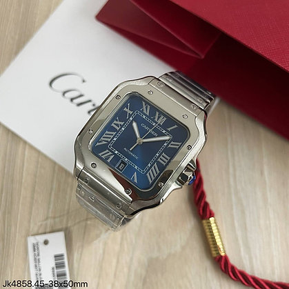 CARTIER SANTOS PRATA AZUL 40MM X 47MM 1