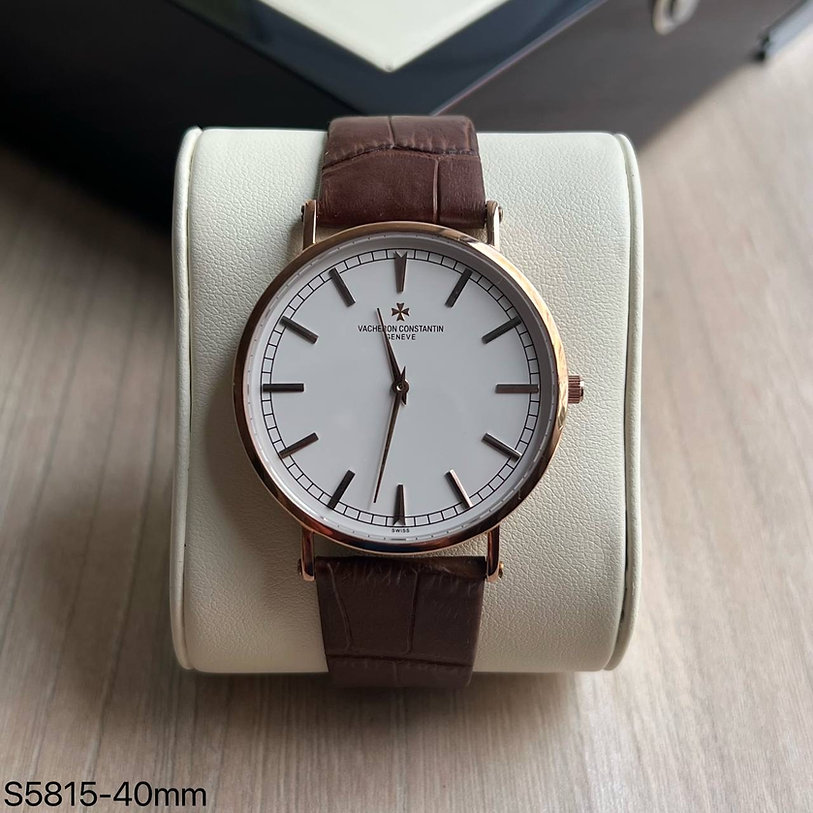 VACHERON CONSTANTIN MOEDA SLIM ROSE COURO 40MM 1