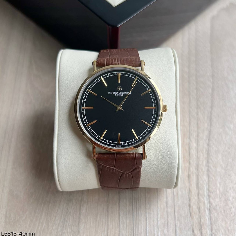 VACHERON CONSTANTIN MOEDA SLIM DOURADO COURO 40MM 1