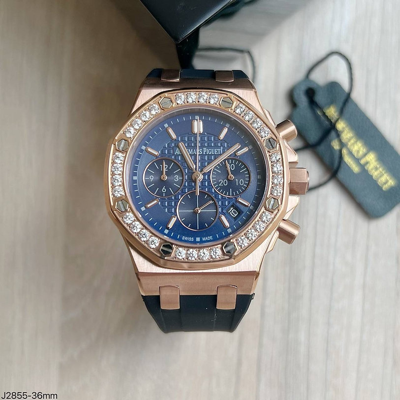 AUDEMARS PIGUET ROYAL ROSE AZUL BRILHANTE FEMININO 36MM 1