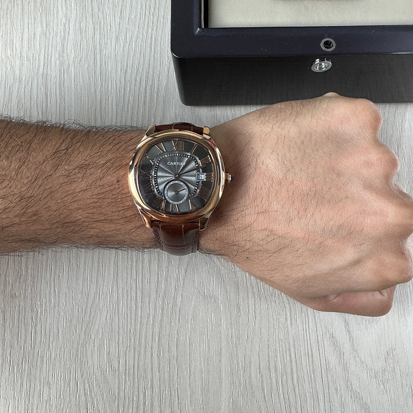 CARTIER DRIVE ROSE PRETO COURO 41MM 2