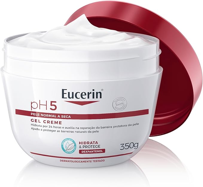 Gel Creme Hidratante Corporal PH5 350ml, Textura Ultraleve, Dexpantenol, Hidratação Diária, Pele Sensível e Seca 1