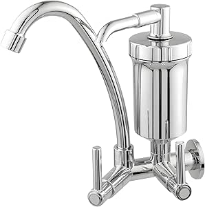 Torneira Bica Móvel Parede Para Cozinha Bica Alta Com Filtro 1/4 De Volta Cromado 1