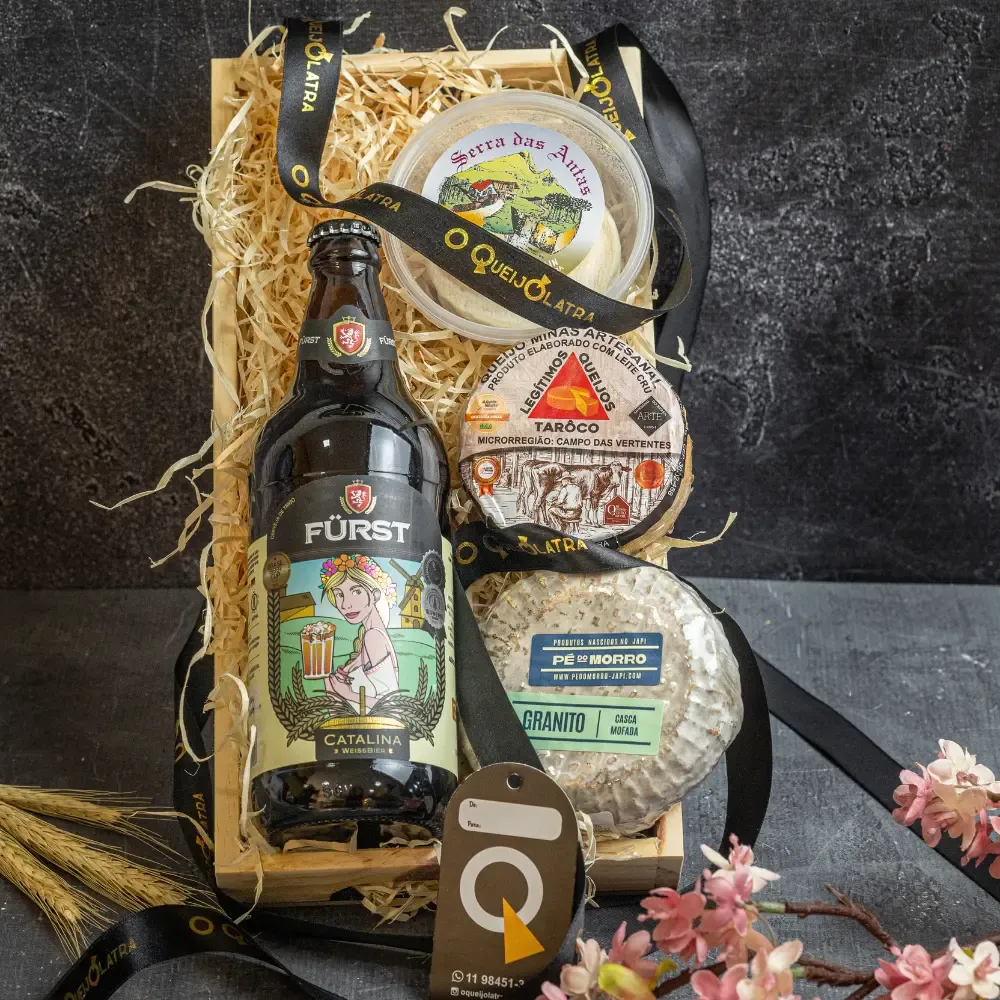 CESTA DE PRESENTE - 3 QUEIJOS + CERVEJA ARTESANAL 1