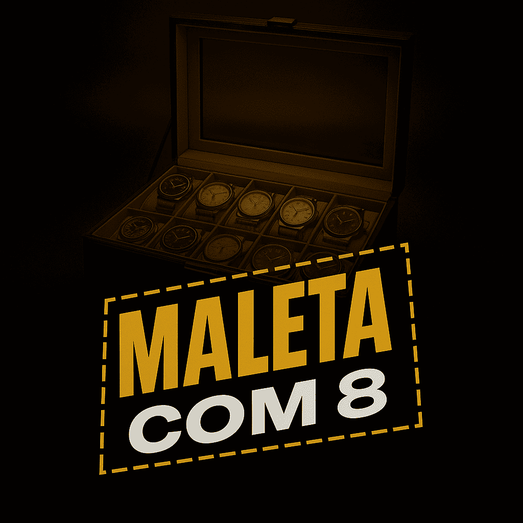 MALETA COM 8 RELÓGIOS