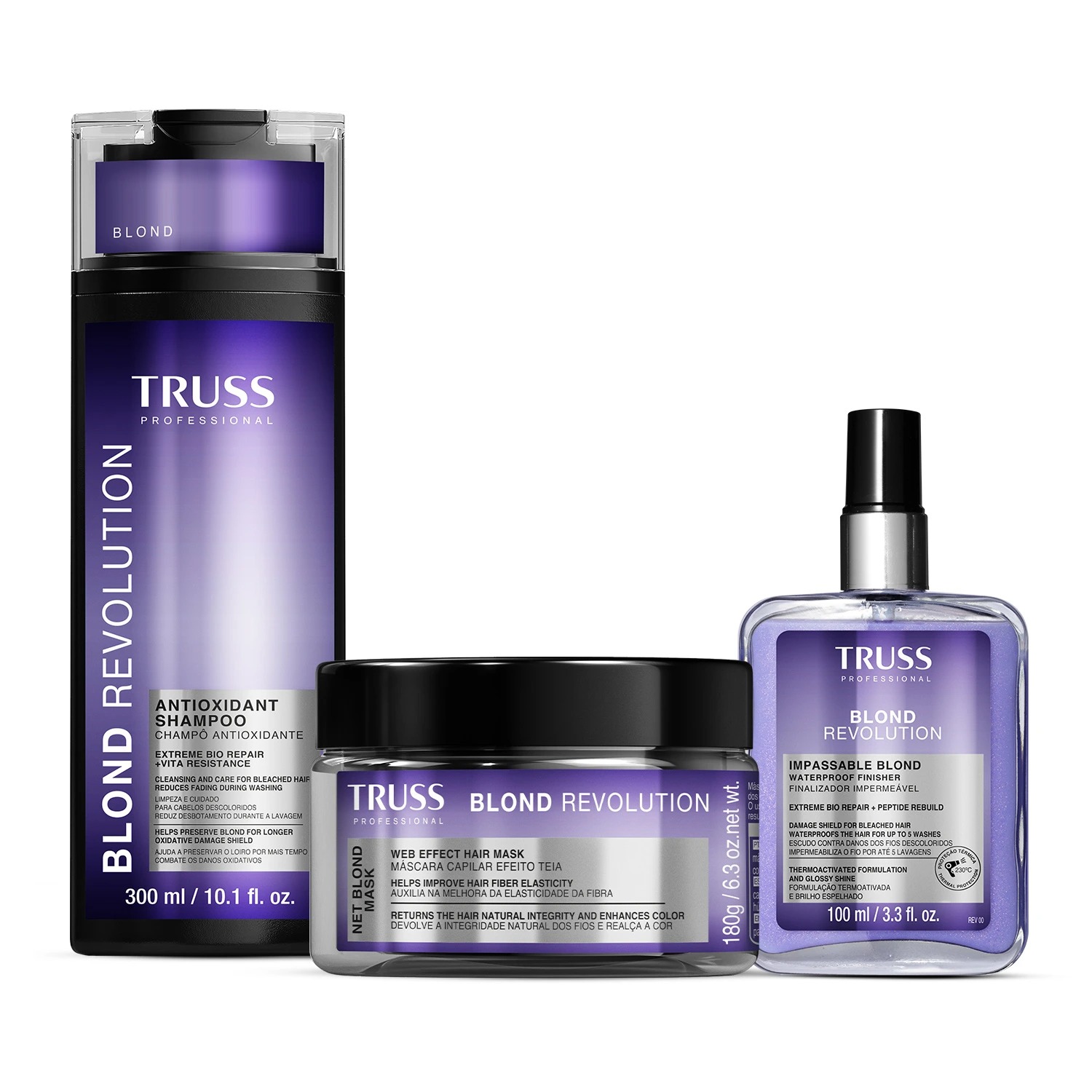 Combo Blond Revolution: Shampoo 300ml + Máscara 180g + Finalizador 100ml 1