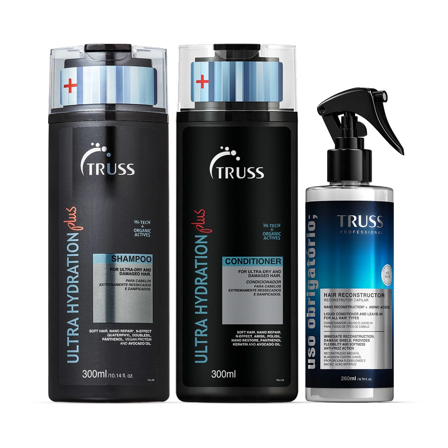 Combo Hydration Plus Obrigatório: Shampoo Hydration Plus 300ml + Condicionador Hydration Plus 300ml + Spray Uso Obrigatório 260ml 1