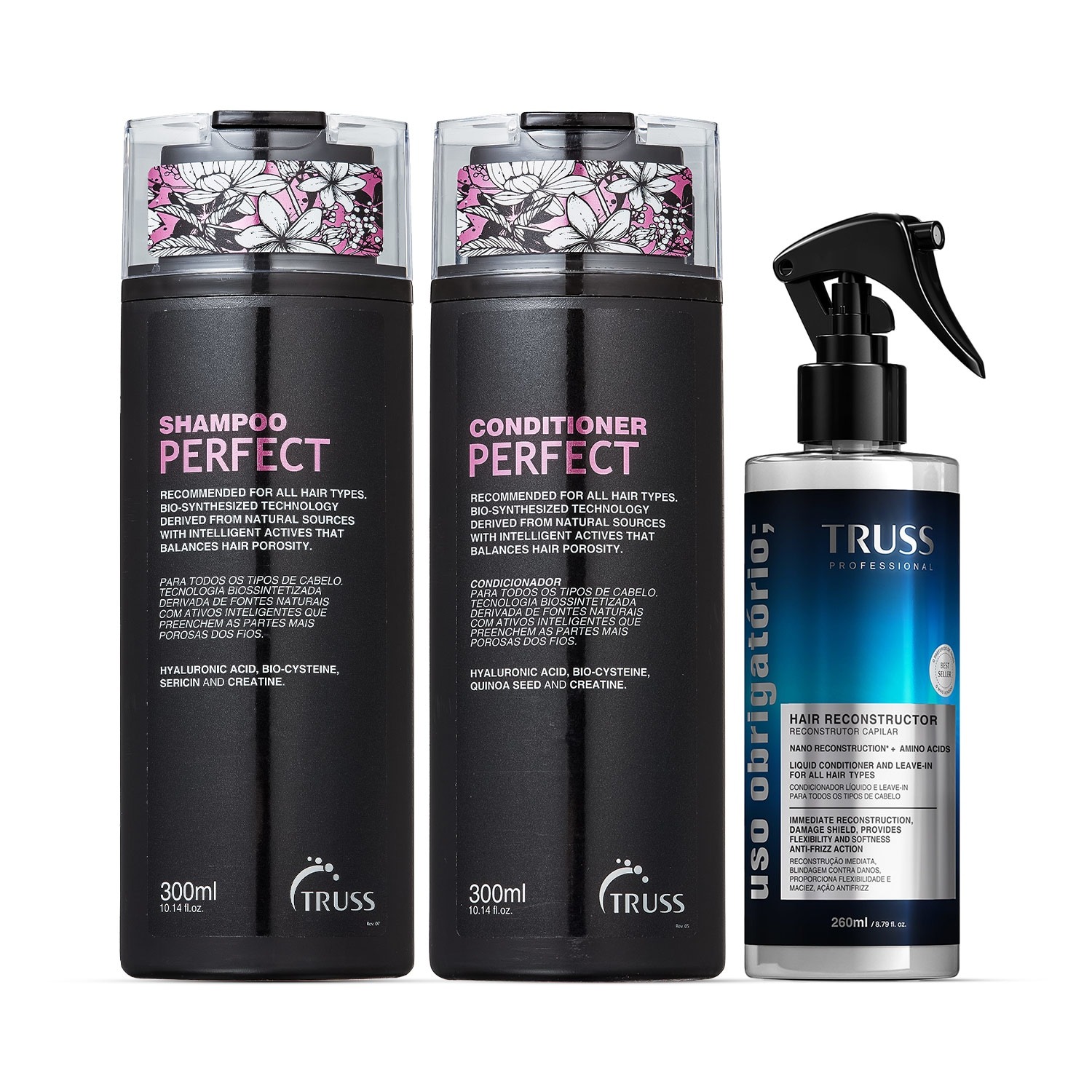 Combo Perfect Obrigatório: Shampoo Perfect 300ml + Condicionador Perfect 300ml + Spray Uso Obrigatório; 260ml 1