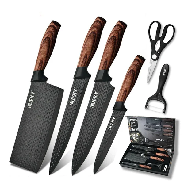 Kit Completo de Facas Inox 6 Peças com Cabo Reforçado em Aço Carbono - Corte Perfeito 1